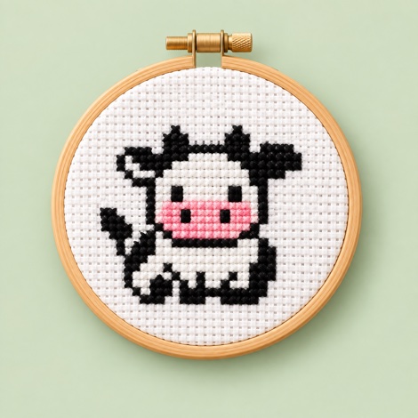 Cow cross stitch kit